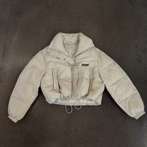Marant Étoile Telia Cropped Puffer Jacket - Ecru/Beige - Small
